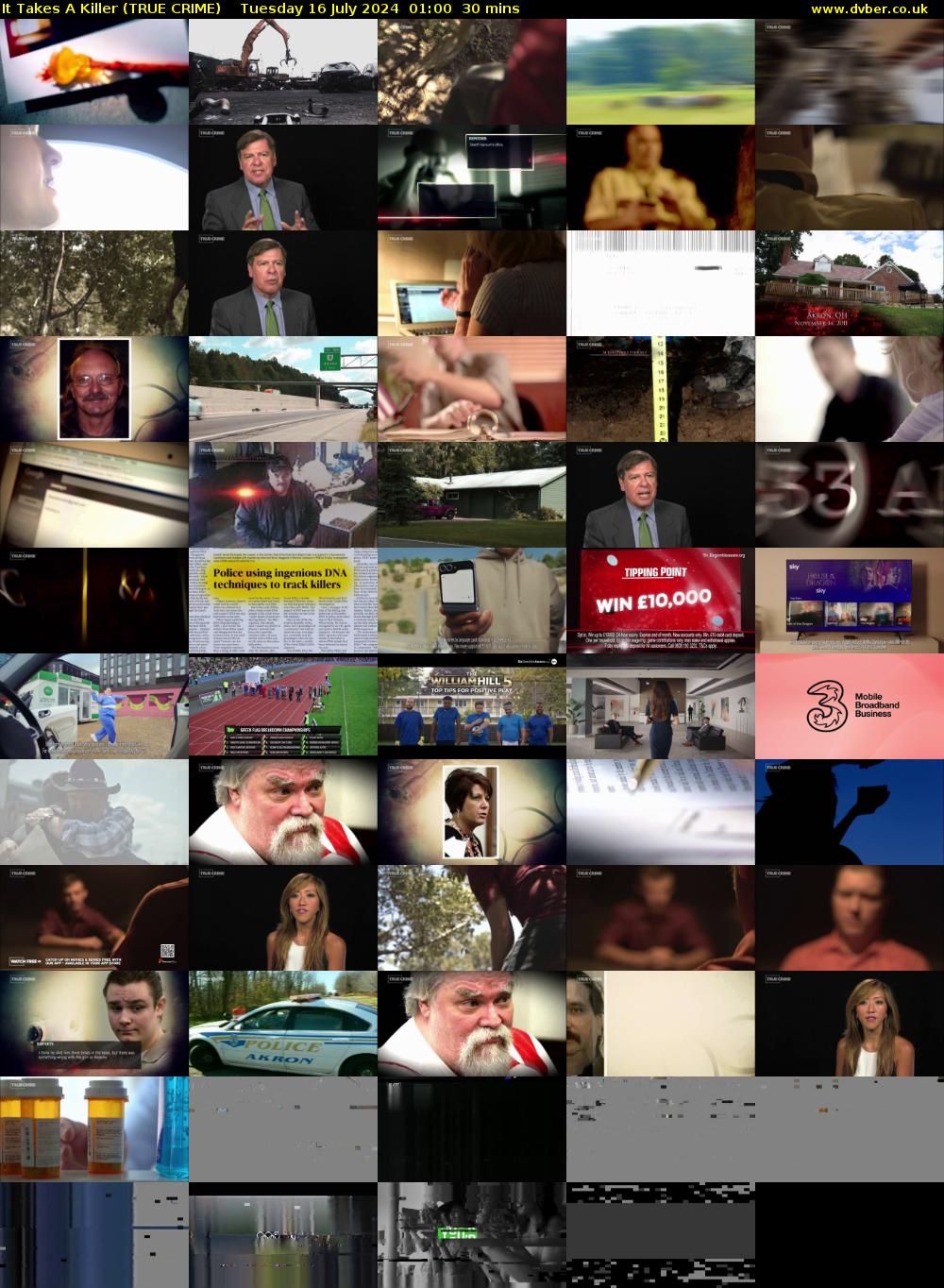 It Takes A Killer (TRUE CRIME) Tuesday 16 July 2024 01:00 - 01:30