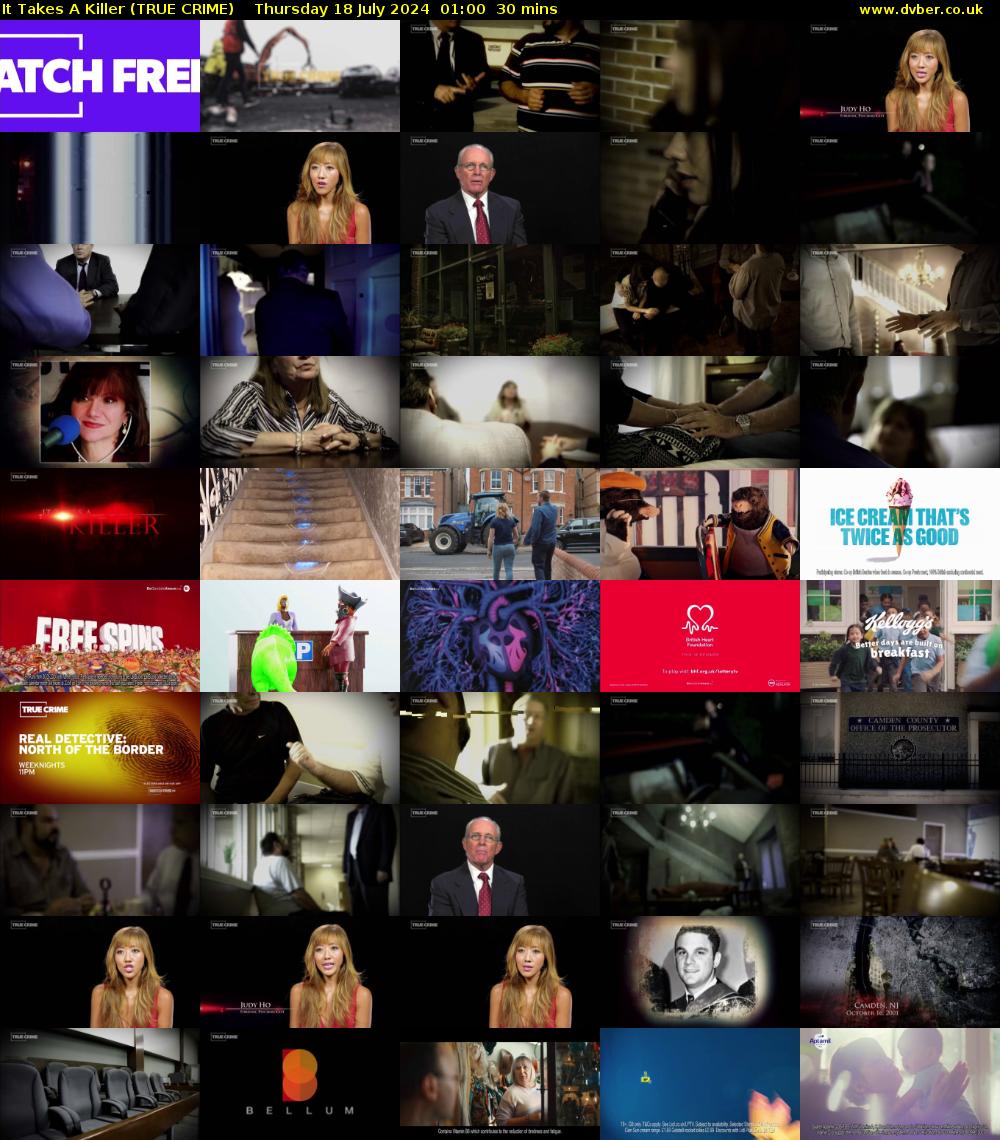 It Takes A Killer (TRUE CRIME) Thursday 18 July 2024 01:00 - 01:30