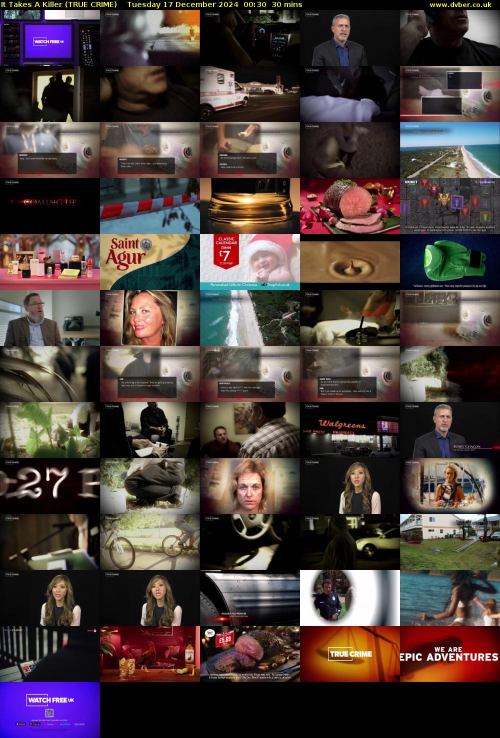It Takes A Killer (TRUE CRIME) Tuesday 17 December 2024 00:30 - 01:00