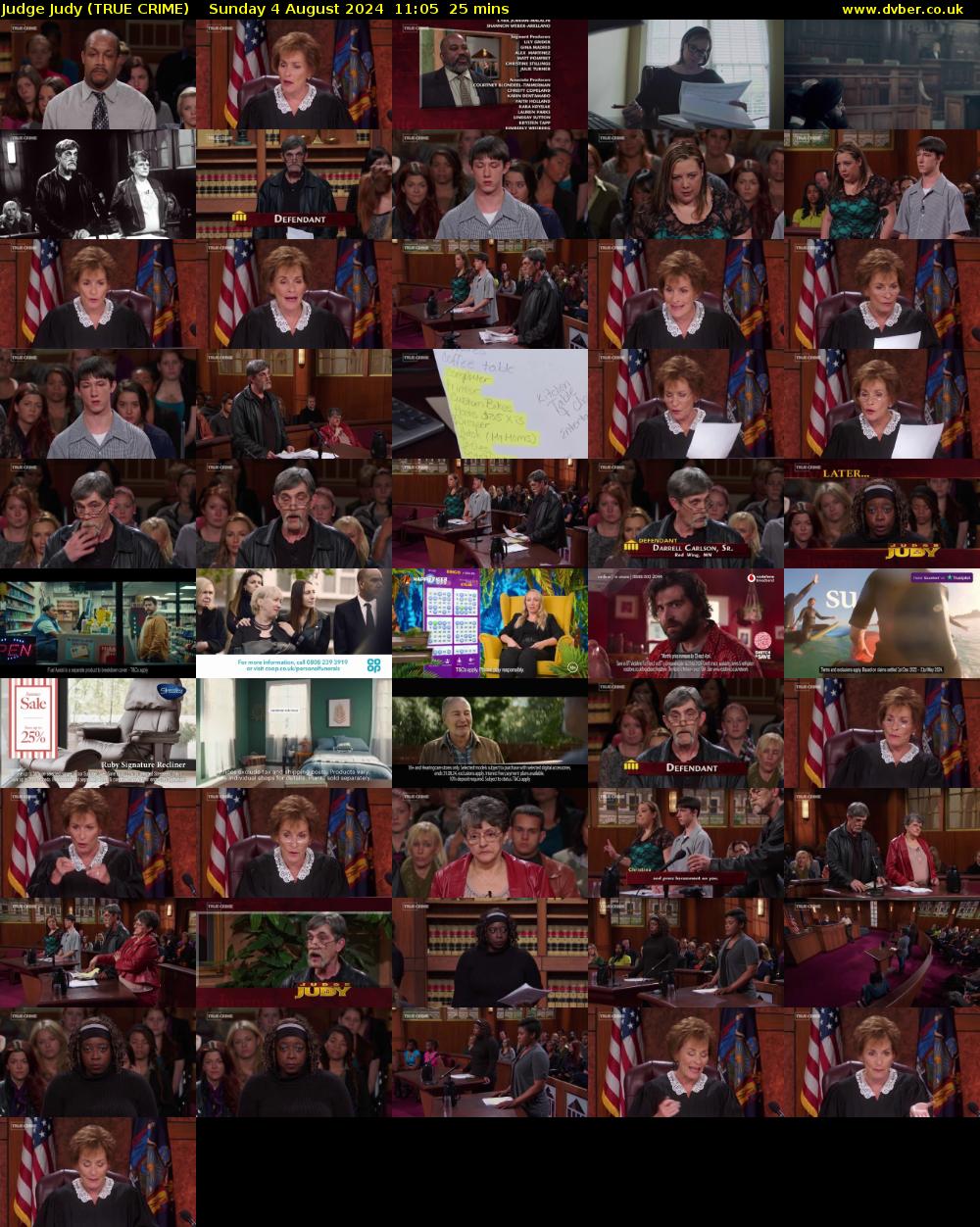 Judge Judy (TRUE CRIME) Sunday 4 August 2024 11:05 - 11:30