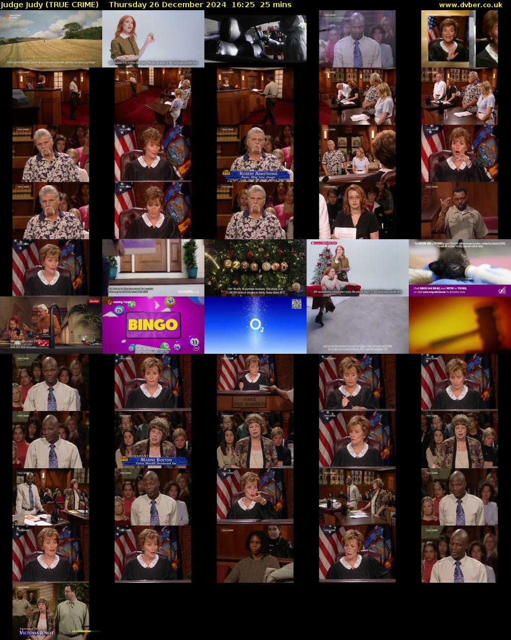 Judge Judy (TRUE CRIME) Thursday 26 December 2024 16:25 - 16:50