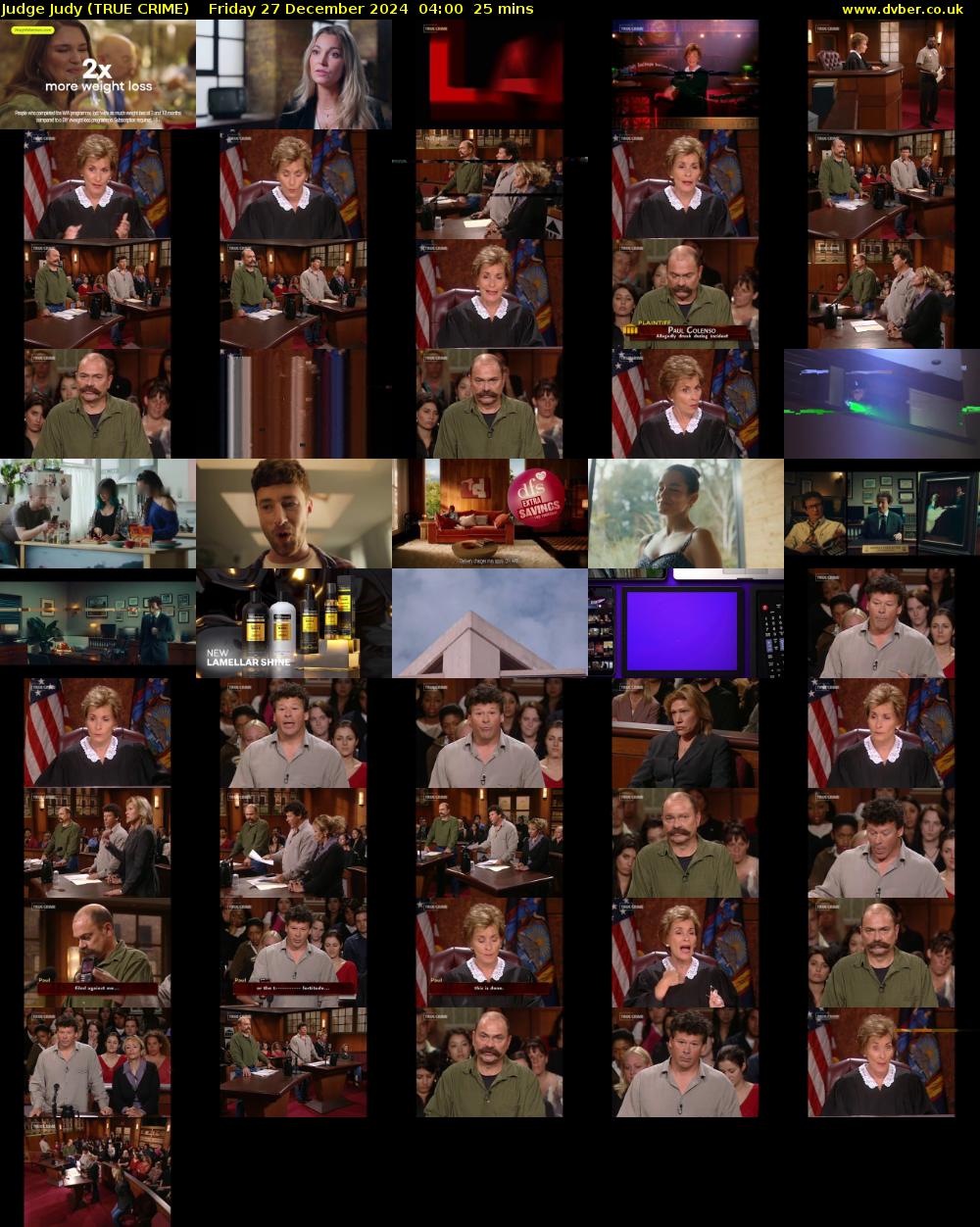 Judge Judy (TRUE CRIME) Friday 27 December 2024 04:00 - 04:25