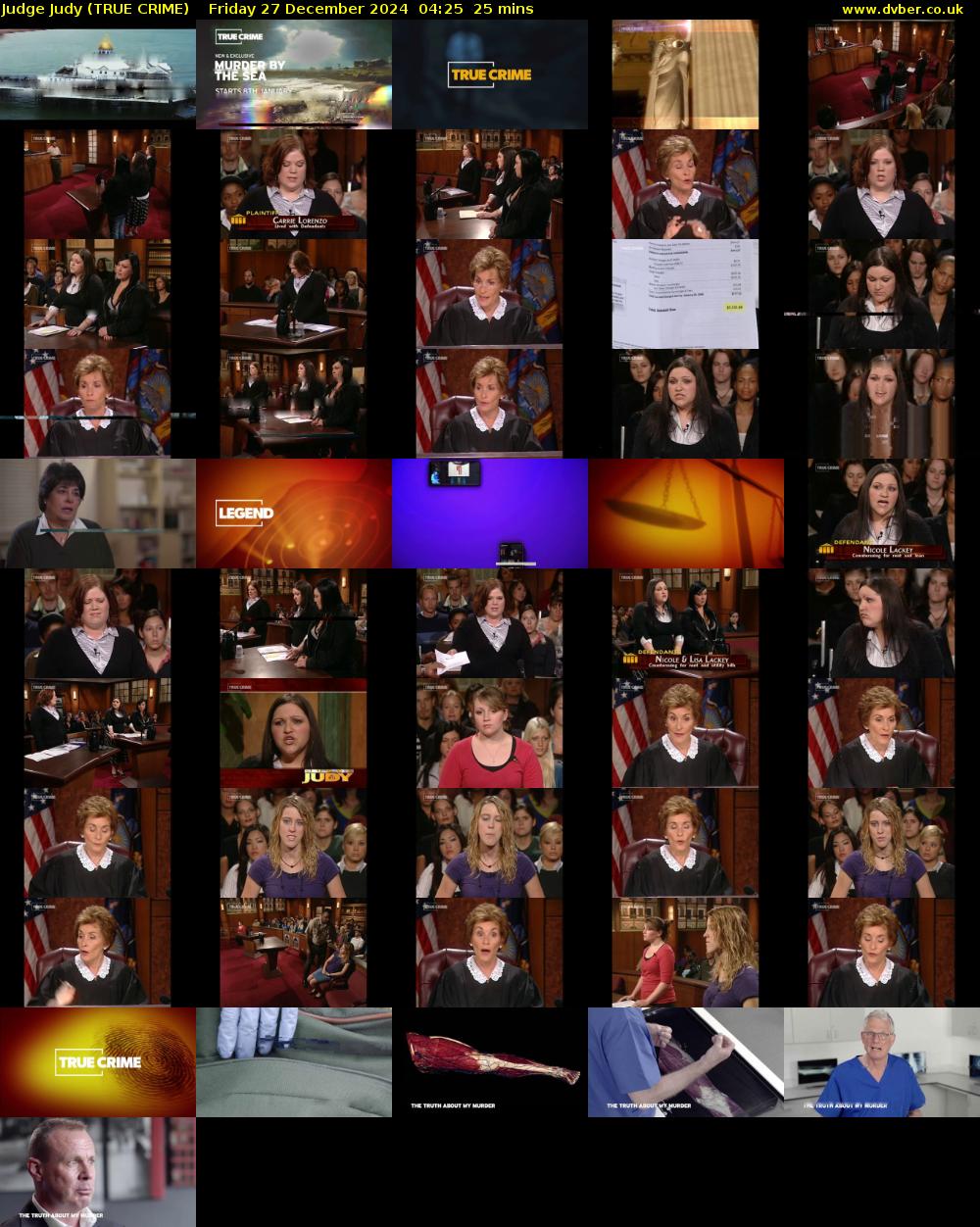 Judge Judy (TRUE CRIME) Friday 27 December 2024 04:25 - 04:50