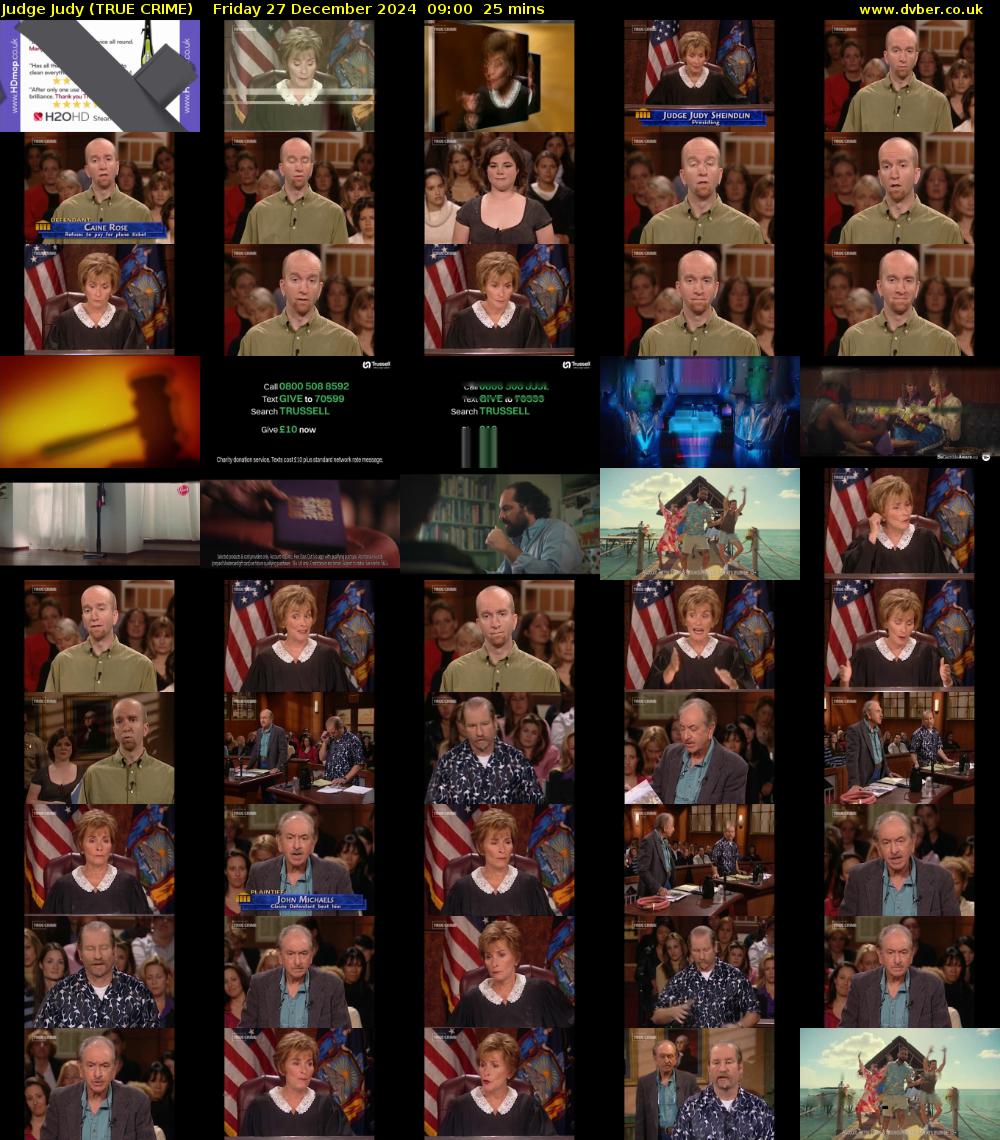 Judge Judy (TRUE CRIME) Friday 27 December 2024 09:00 - 09:25