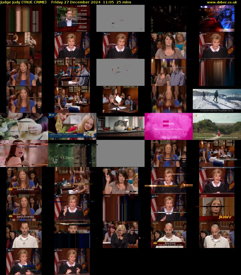 Judge Judy (TRUE CRIME) Friday 27 December 2024 11:05 - 11:30