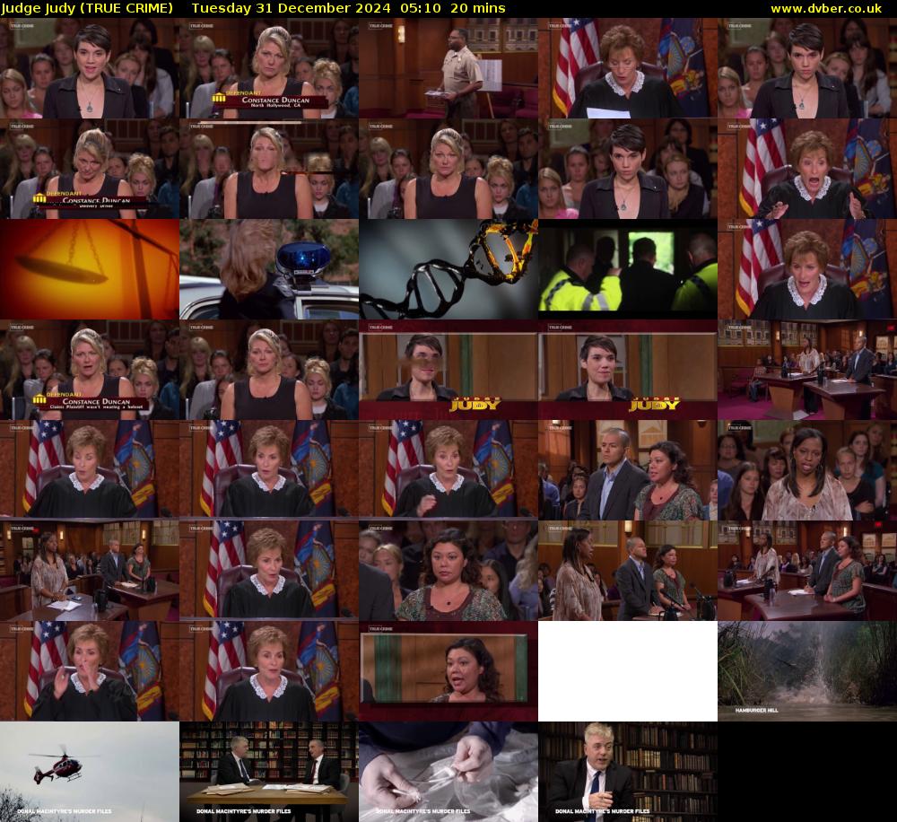 Judge Judy (TRUE CRIME) Tuesday 31 December 2024 05:10 - 05:30
