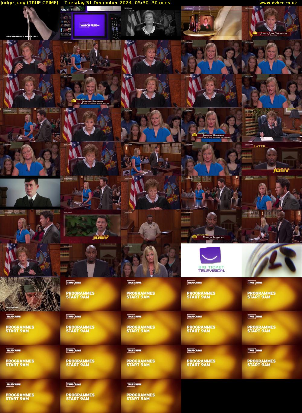Judge Judy (TRUE CRIME) Tuesday 31 December 2024 05:30 - 06:00