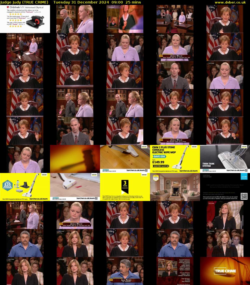 Judge Judy (TRUE CRIME) Tuesday 31 December 2024 09:00 - 09:25