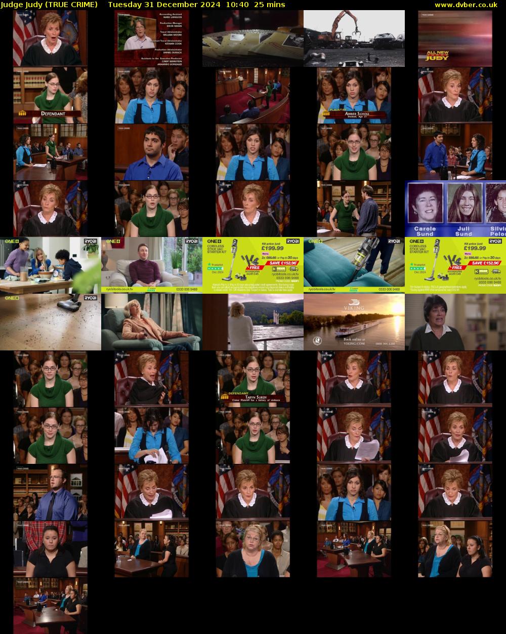 Judge Judy (TRUE CRIME) Tuesday 31 December 2024 10:40 - 11:05