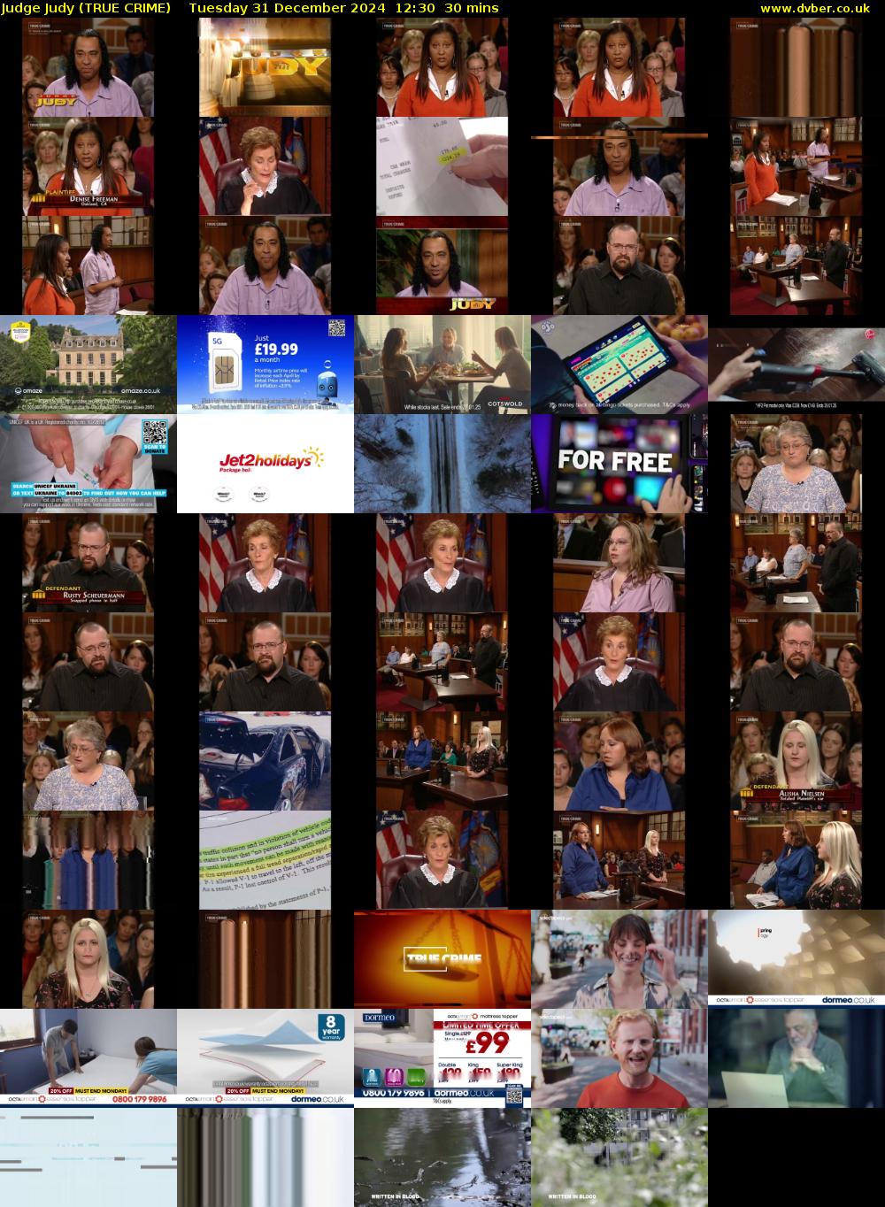 Judge Judy (TRUE CRIME) Tuesday 31 December 2024 12:30 - 13:00