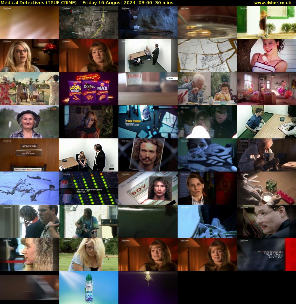 Medical Detectives (TRUE CRIME) Friday 16 August 2024 03:00 - 03:30