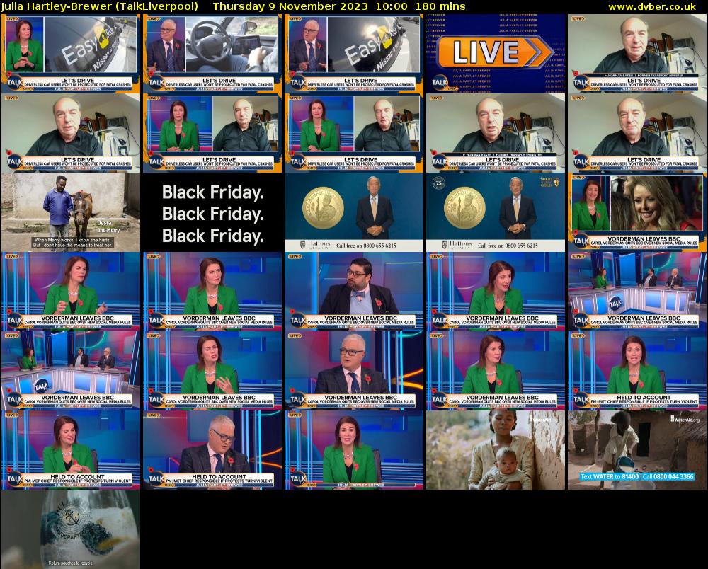 Julia Hartley-Brewer (TalkLiverpool) Thursday 9 November 2023 10:00 - 13:00