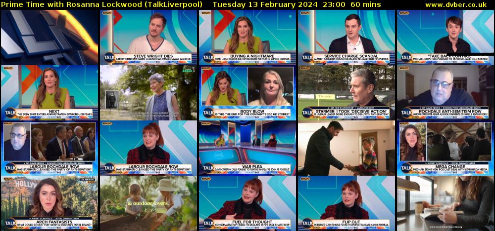 Prime Time with Rosanna Lockwood (TalkLiverpool) Tuesday 13 February 2024 23:00 - 00:00