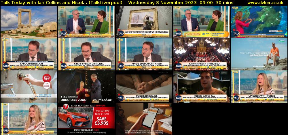 Talk Today with Ian Collins and Nicol... (TalkLiverpool) Wednesday 8 November 2023 09:00 - 09:30