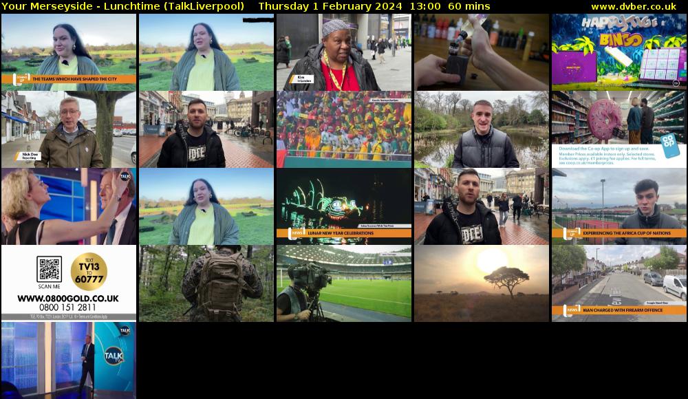 Your Merseyside - Lunchtime (TalkLiverpool) Thursday 1 February 2024 13:00 - 14:00
