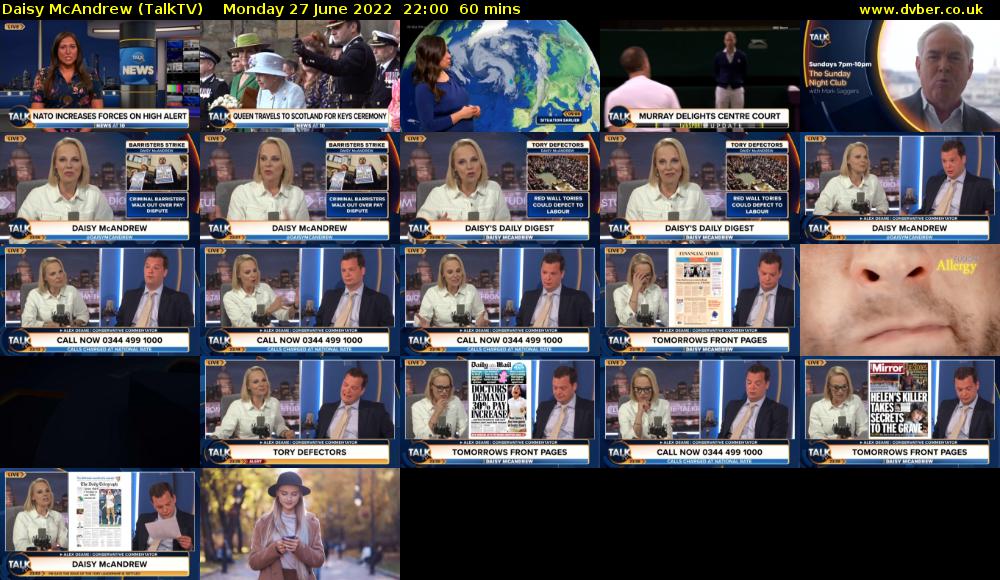 Daisy McAndrew (TalkTV) Monday 27 June 2022 22:00 - 23:00