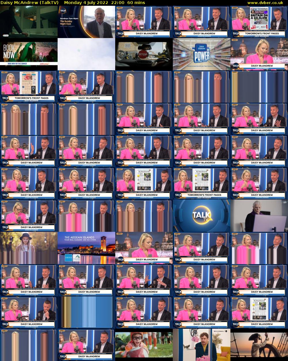 Daisy McAndrew (TalkTV) Monday 4 July 2022 22:00 - 23:00