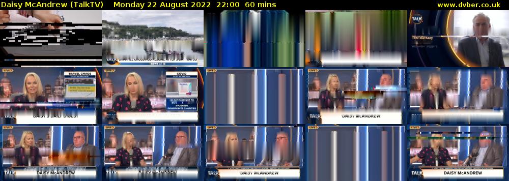 Daisy McAndrew (TalkTV) Monday 22 August 2022 22:00 - 23:00