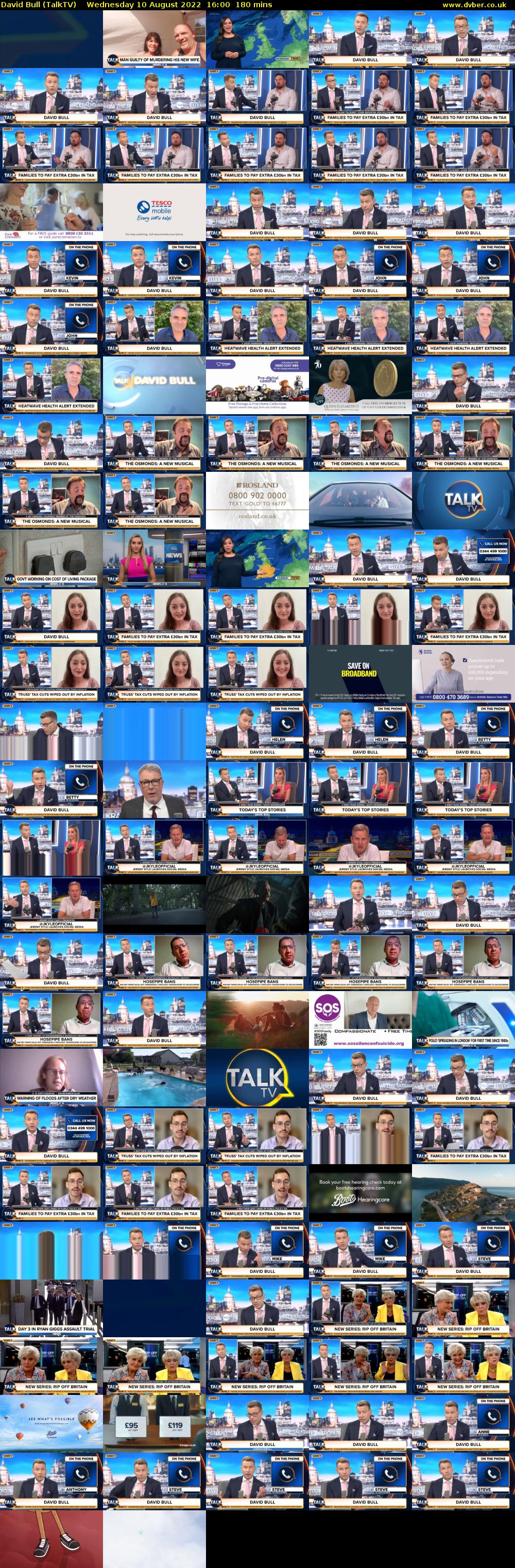 David Bull (TalkTV) Wednesday 10 August 2022 16:00 - 19:00