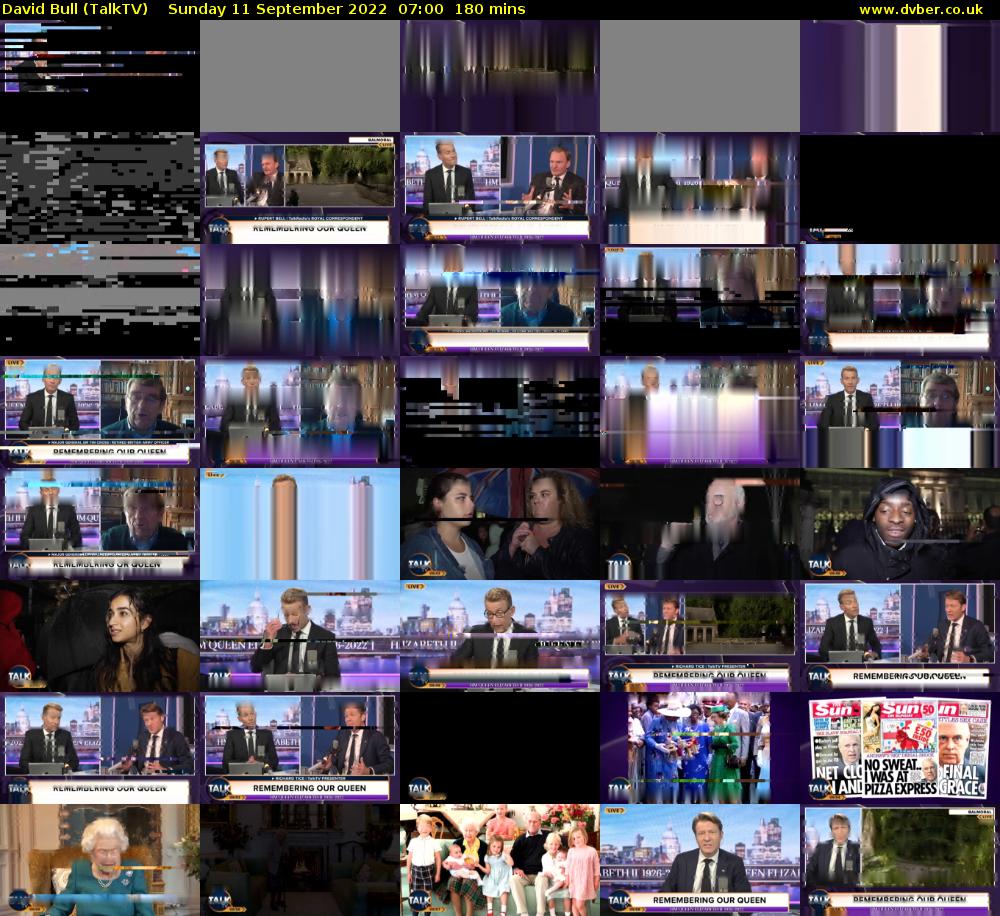 David Bull (TalkTV) Sunday 11 September 2022 07:00 - 10:00