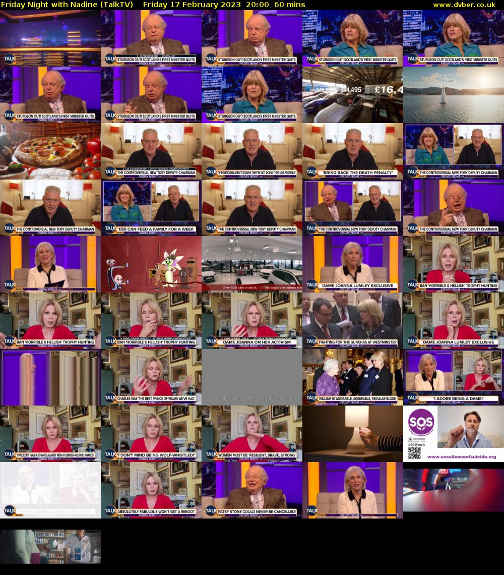 Friday Night with Nadine (TalkTV) Friday 17 February 2023 20:00 - 21:00