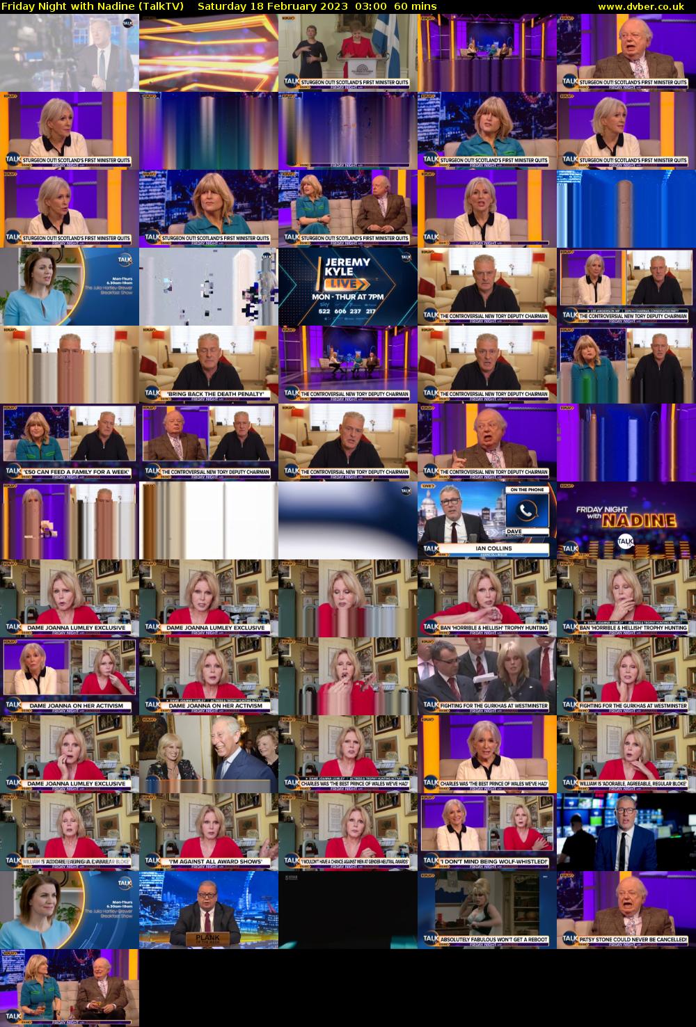 Friday Night with Nadine (TalkTV) Saturday 18 February 2023 03:00 - 04:00