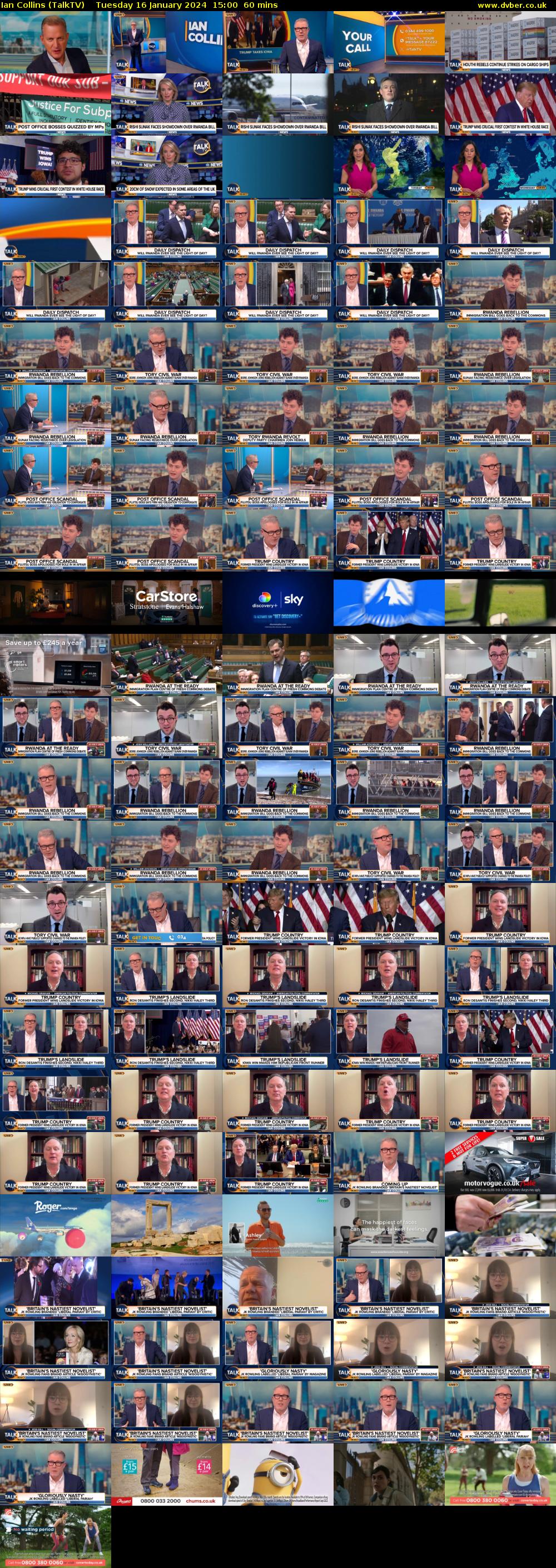 Ian Collins (TalkTV) Tuesday 16 January 2024 15:00 - 16:00
