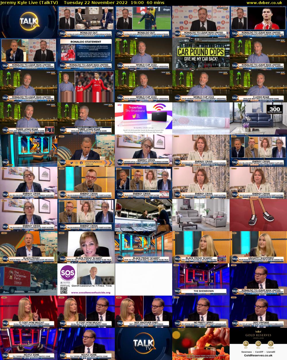 Jeremy Kyle Live (TalkTV) Tuesday 22 November 2022 19:00 - 20:00