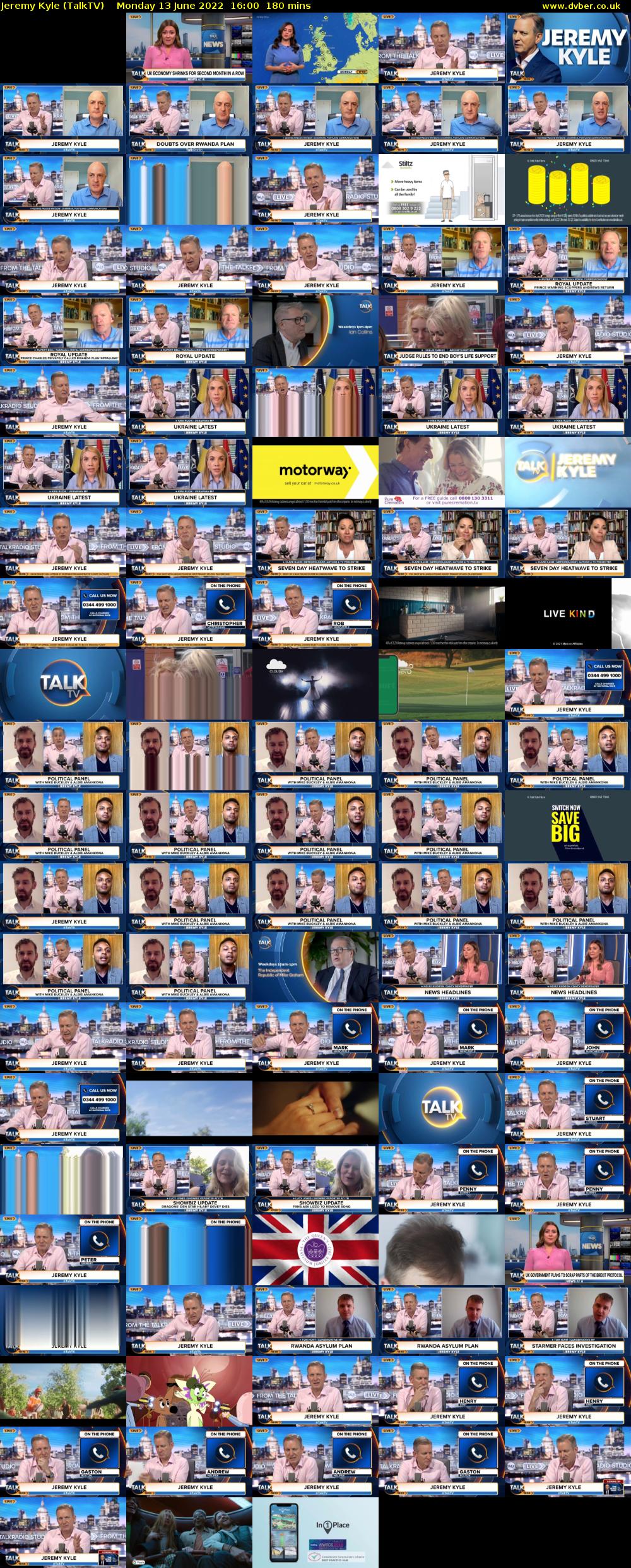 Jeremy Kyle (TalkTV) Monday 13 June 2022 16:00 - 19:00