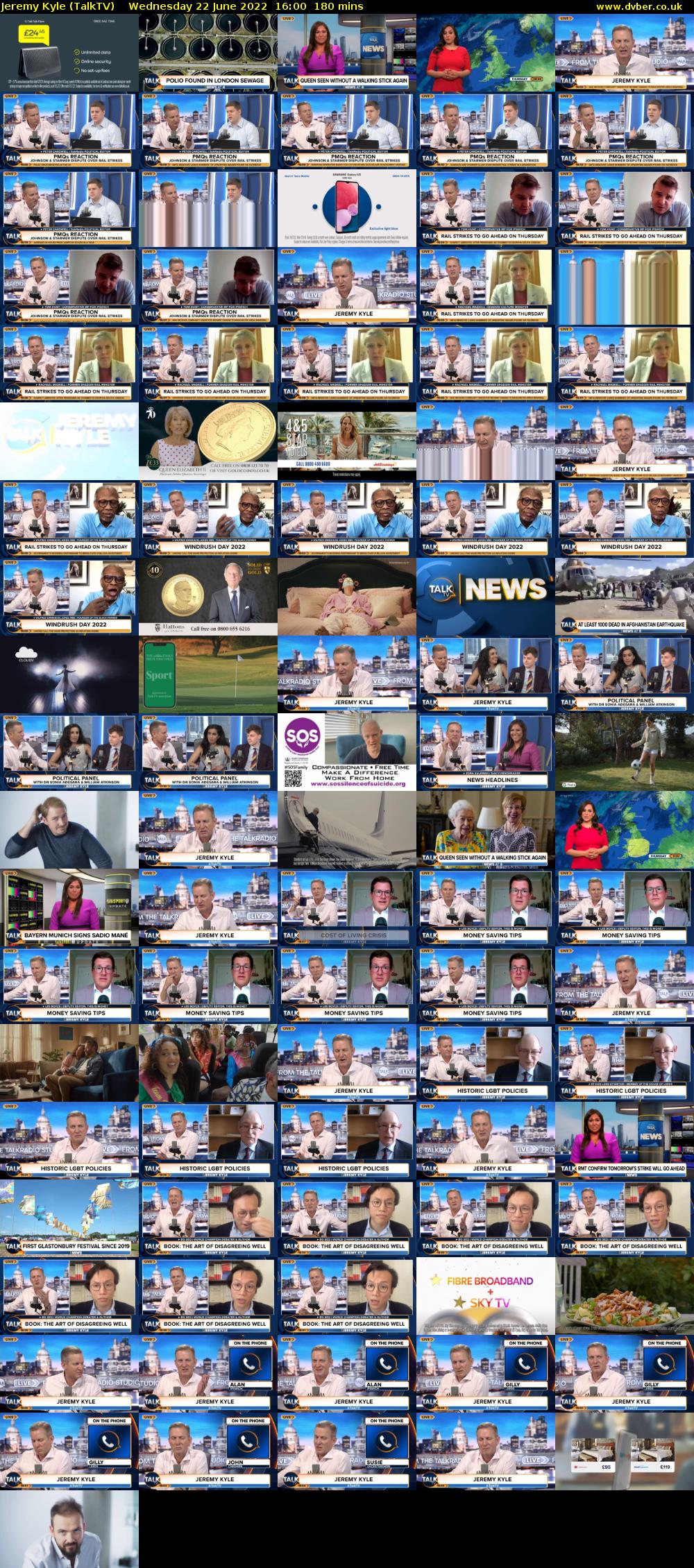 Jeremy Kyle (TalkTV) Wednesday 22 June 2022 16:00 - 19:00