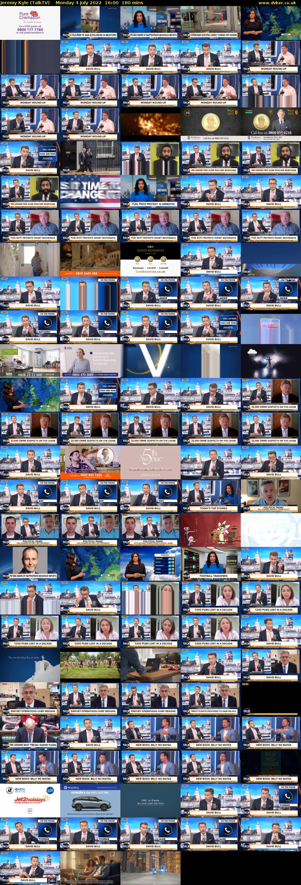Jeremy Kyle (TalkTV) Monday 4 July 2022 16:00 - 19:00