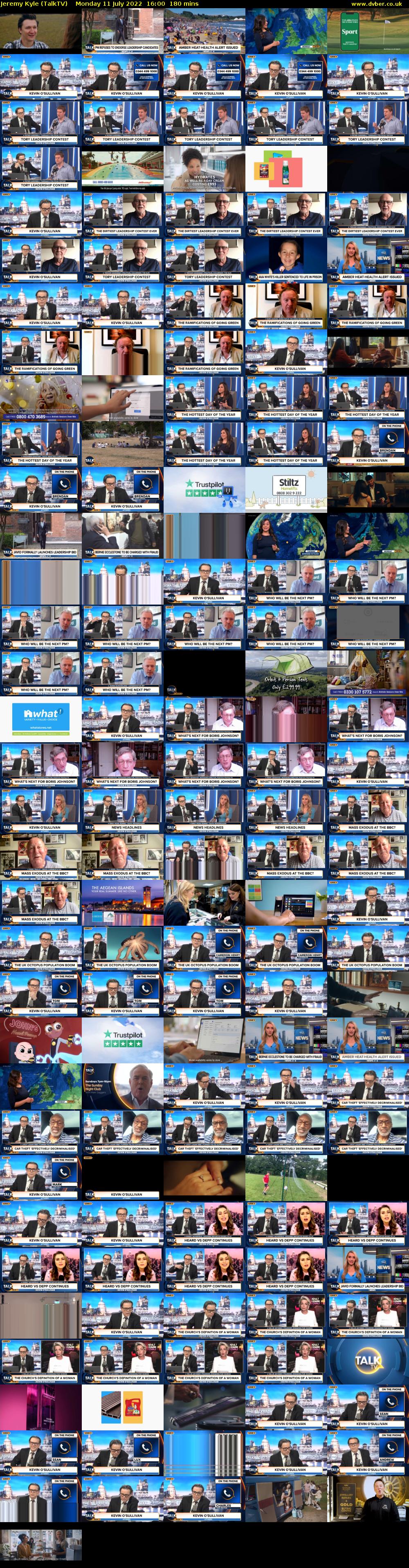 Jeremy Kyle (TalkTV) Monday 11 July 2022 16:00 - 19:00