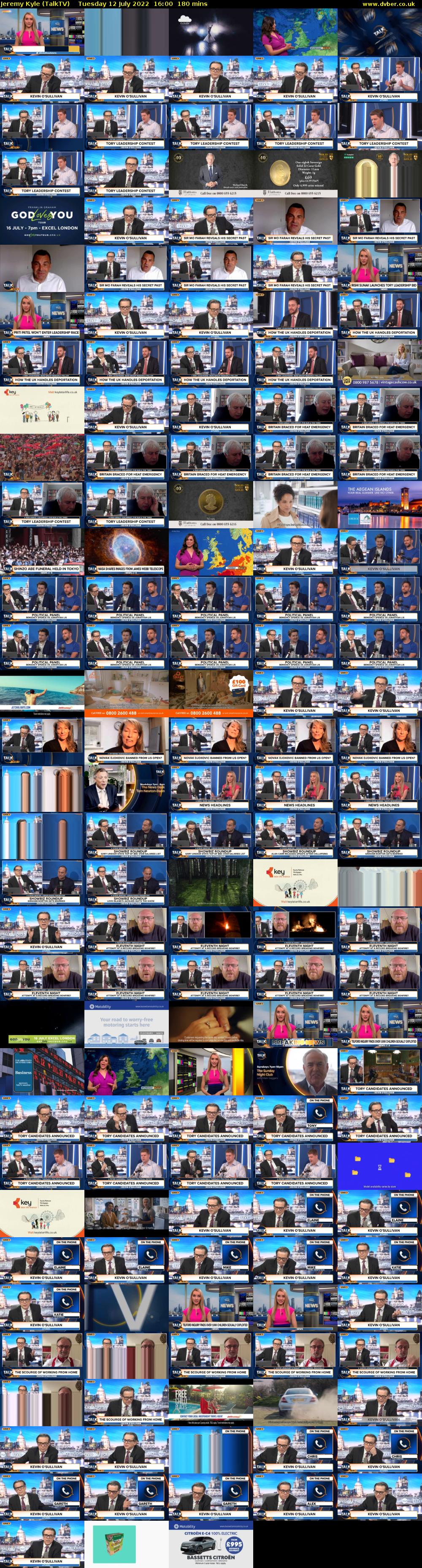 Jeremy Kyle (TalkTV) Tuesday 12 July 2022 16:00 - 19:00
