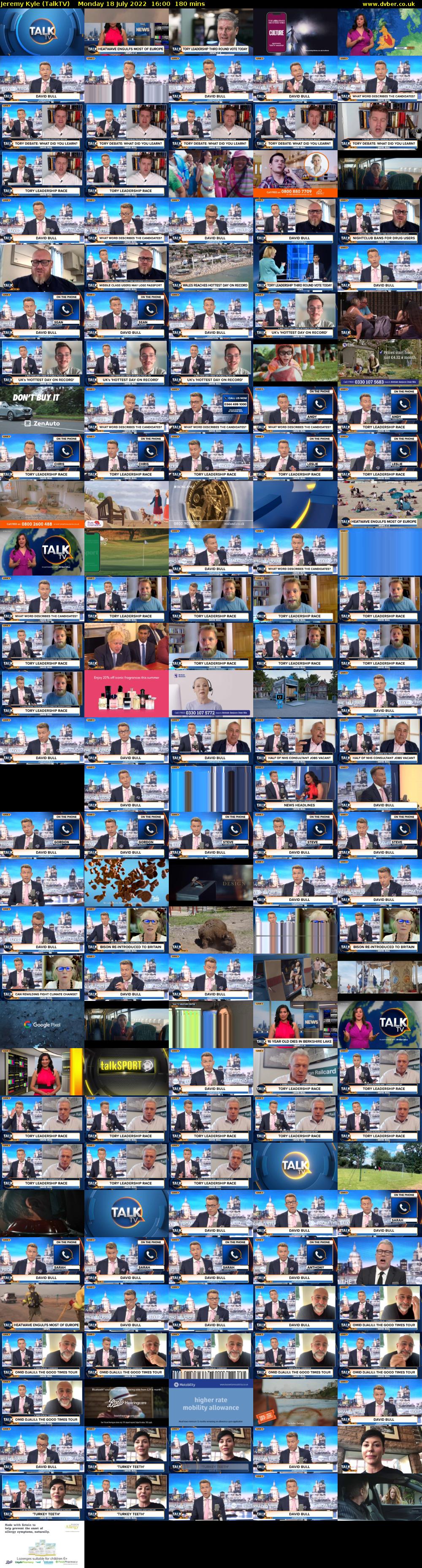 Jeremy Kyle (TalkTV) Monday 18 July 2022 16:00 - 19:00