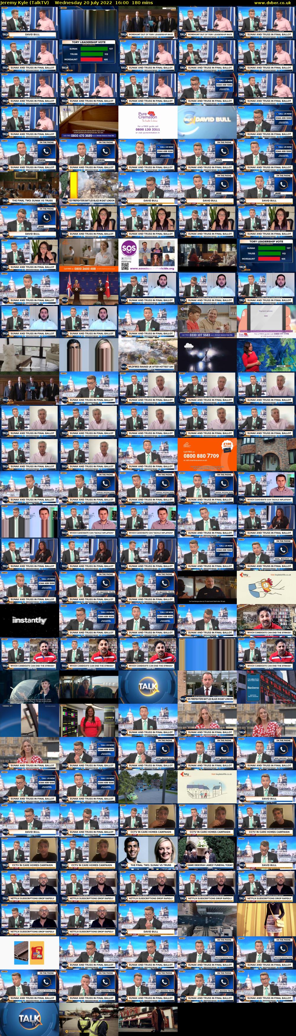 Jeremy Kyle (TalkTV) Wednesday 20 July 2022 16:00 - 19:00
