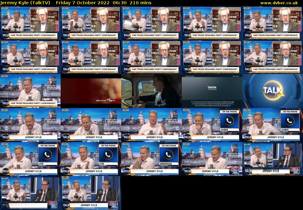 Jeremy Kyle (TalkTV) Friday 7 October 2022 06:30 - 10:00