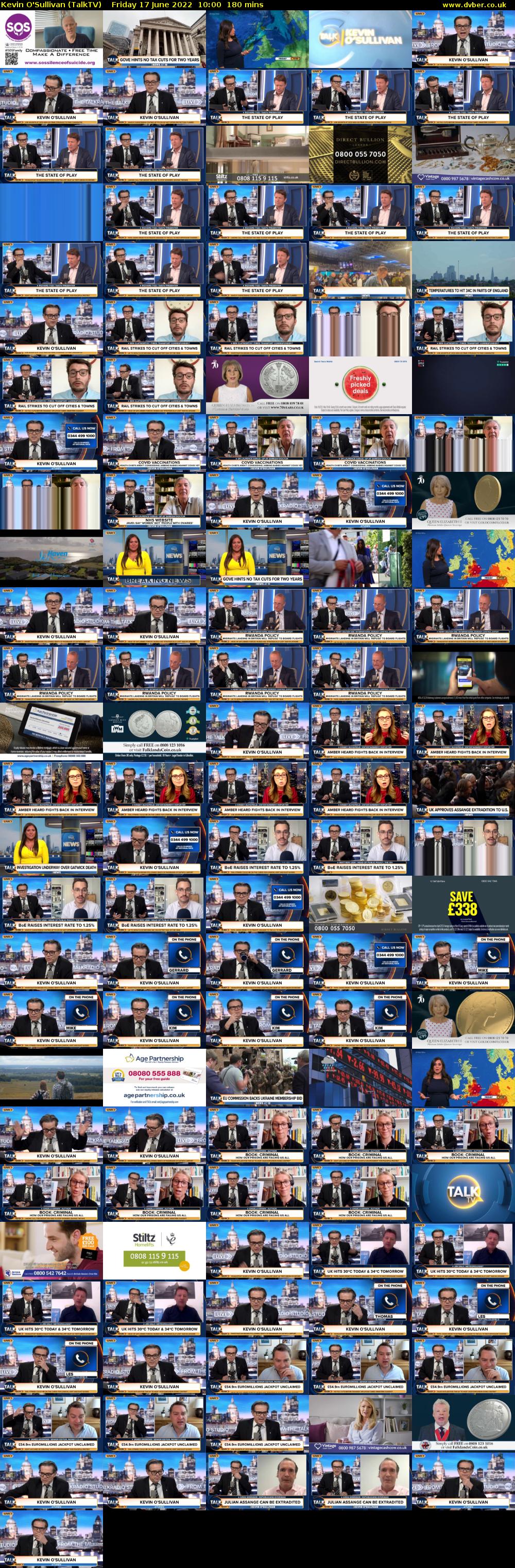 Kevin O'Sullivan (TalkTV) Friday 17 June 2022 10:00 - 13:00