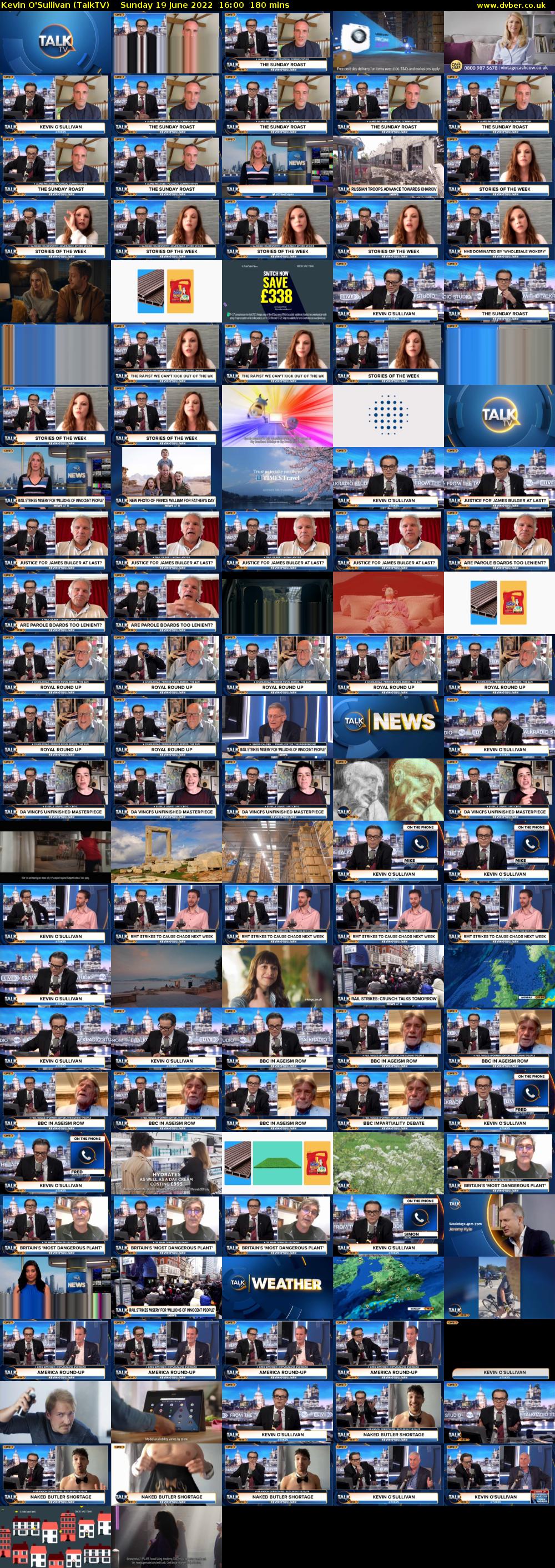 Kevin O'Sullivan (TalkTV) Sunday 19 June 2022 16:00 - 19:00