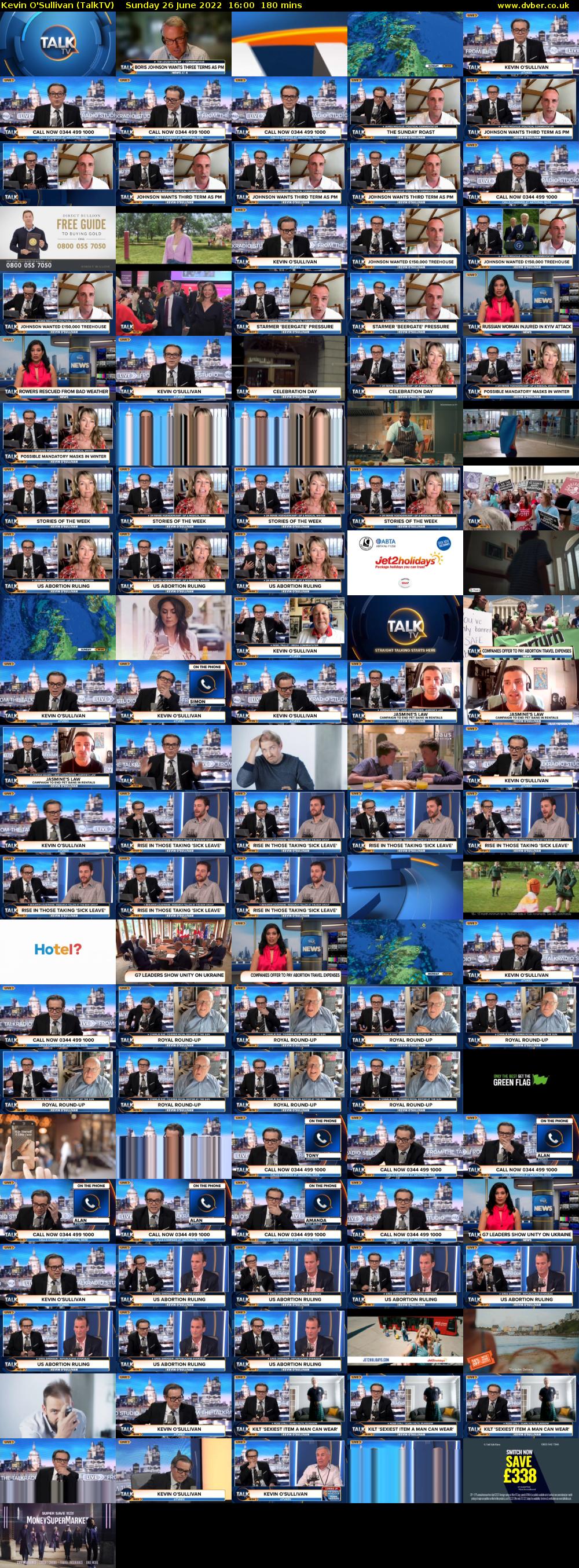 Kevin O'Sullivan (TalkTV) Sunday 26 June 2022 16:00 - 19:00