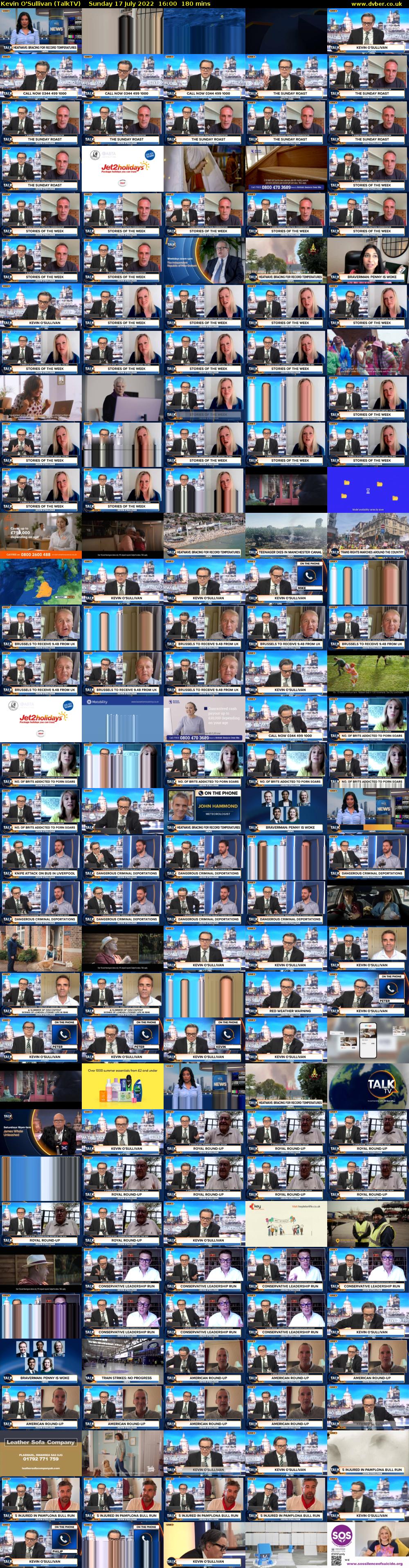 Kevin O'Sullivan (TalkTV) Sunday 17 July 2022 16:00 - 19:00