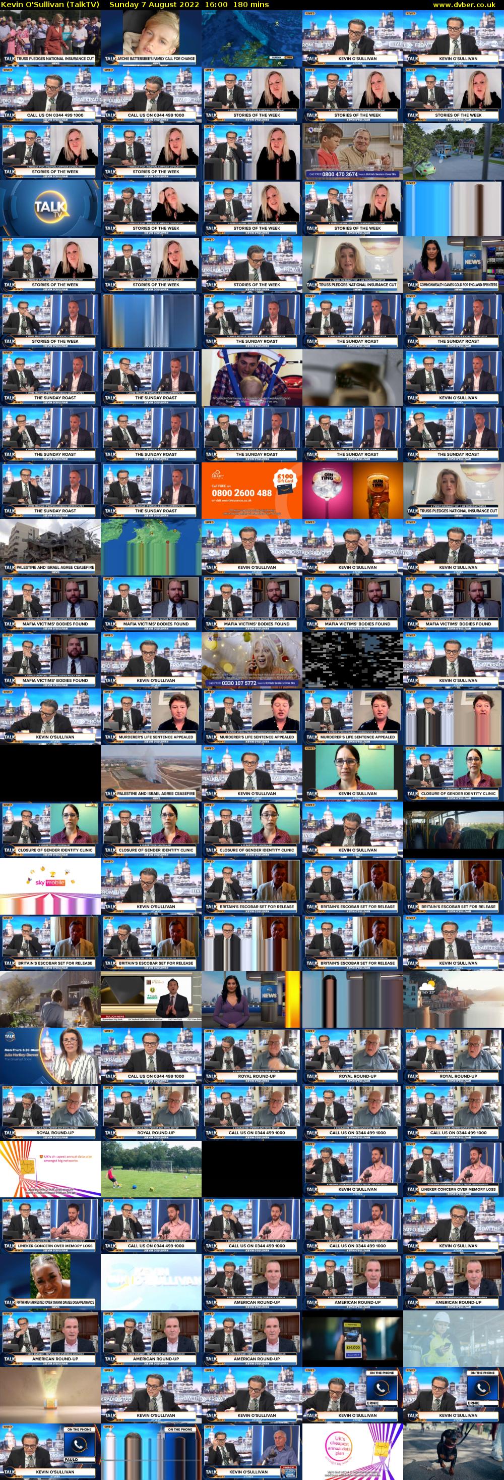 Kevin O'Sullivan (TalkTV) Sunday 7 August 2022 16:00 - 19:00