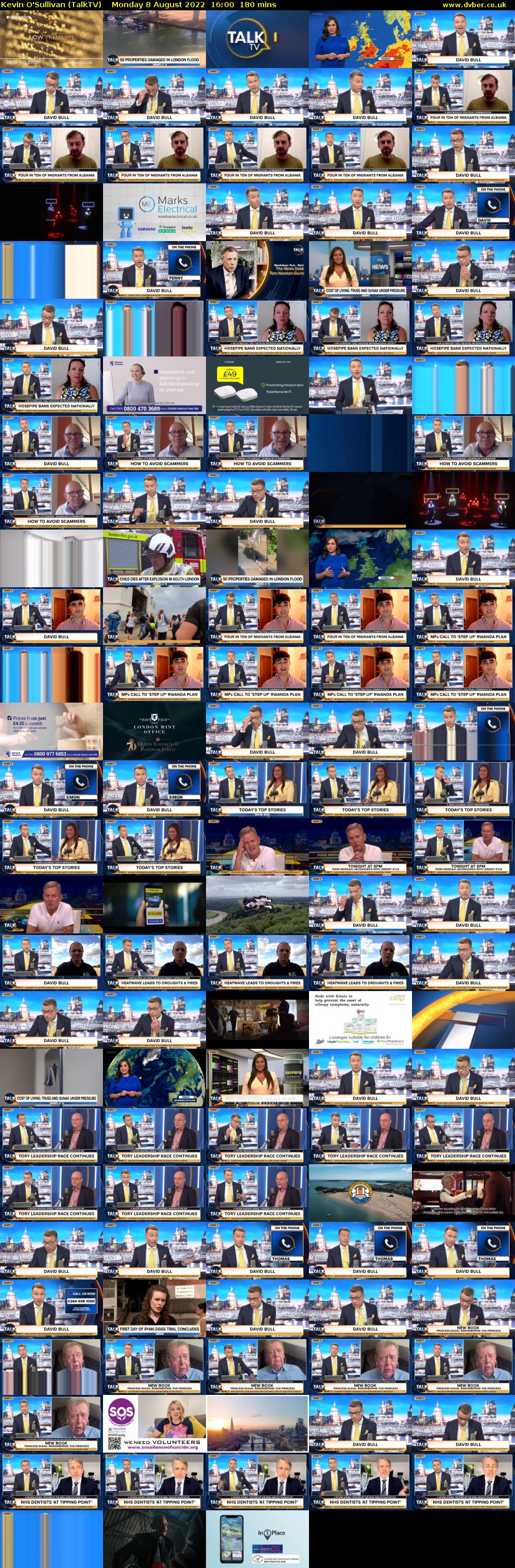 Kevin O'Sullivan (TalkTV) Monday 8 August 2022 16:00 - 19:00