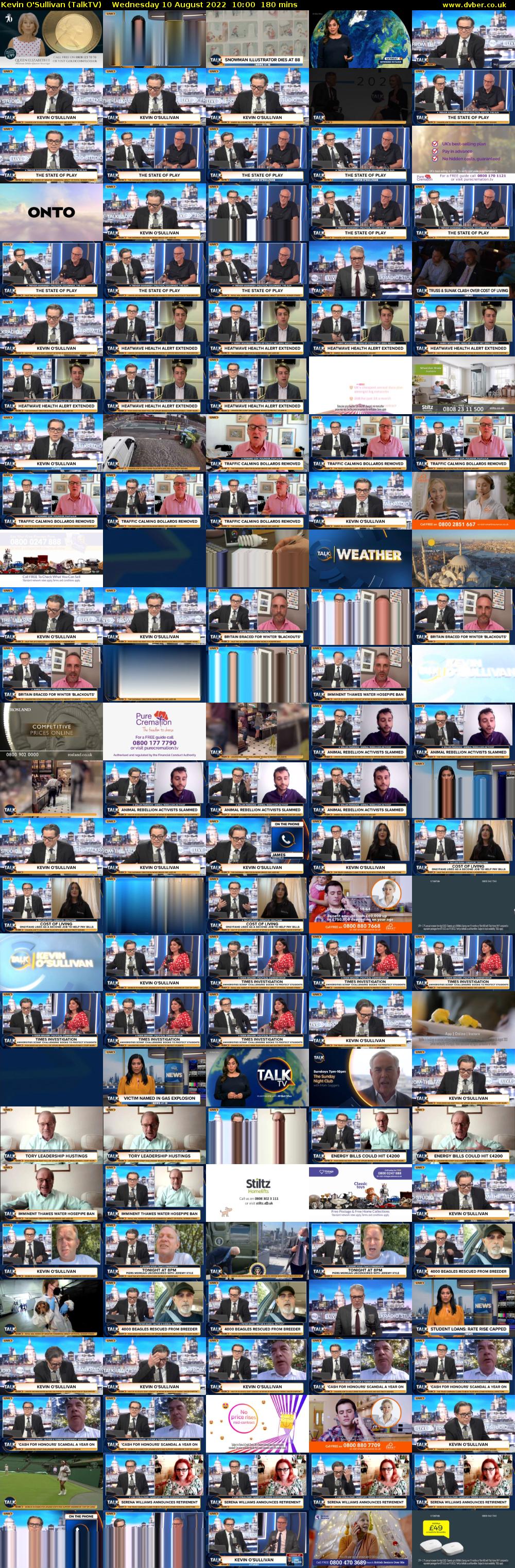 Kevin O'Sullivan (TalkTV) Wednesday 10 August 2022 10:00 - 13:00