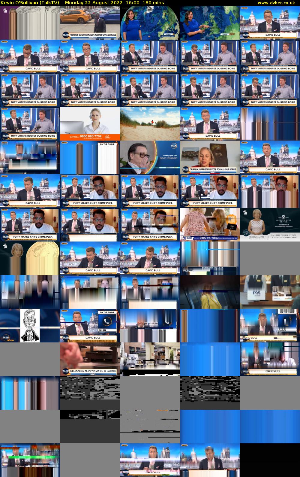 Kevin O'Sullivan (TalkTV) Monday 22 August 2022 16:00 - 19:00