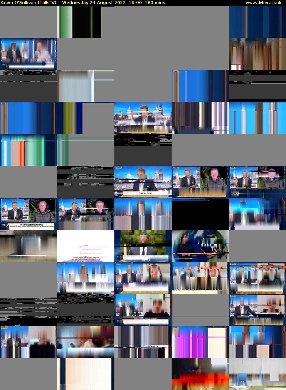 Kevin O'Sullivan (TalkTV) Wednesday 24 August 2022 16:00 - 19:00