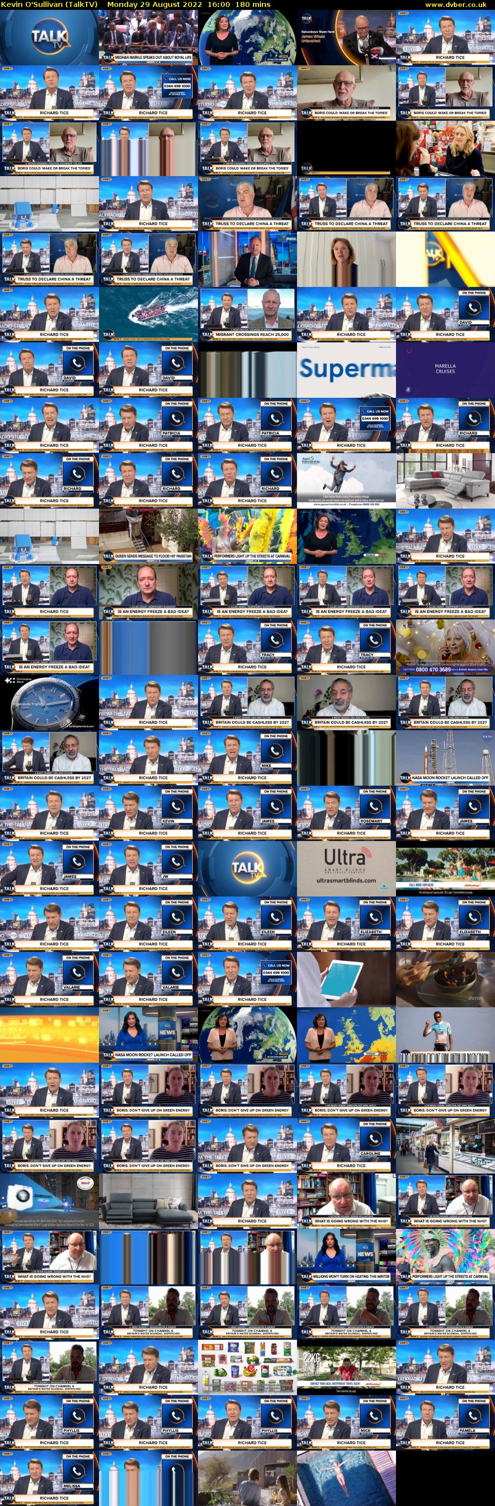 Kevin O'Sullivan (TalkTV) Monday 29 August 2022 16:00 - 19:00