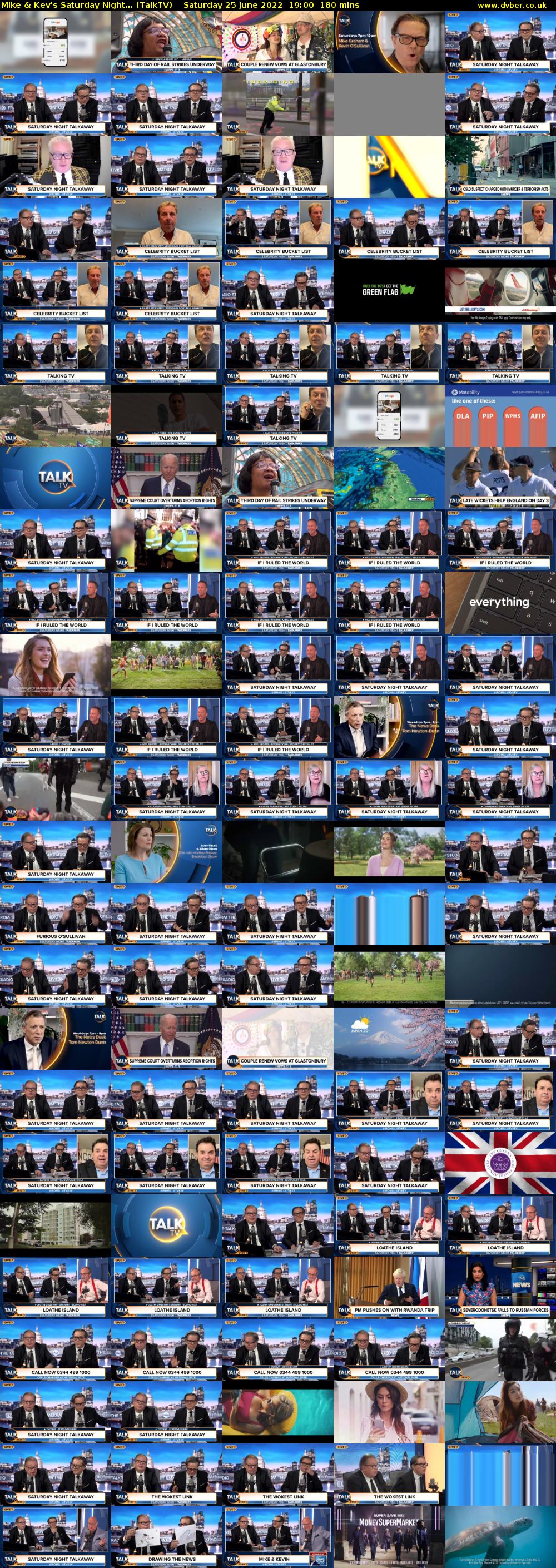 Mike & Kev's Saturday Night... (TalkTV) Saturday 25 June 2022 19:00 - 22:00