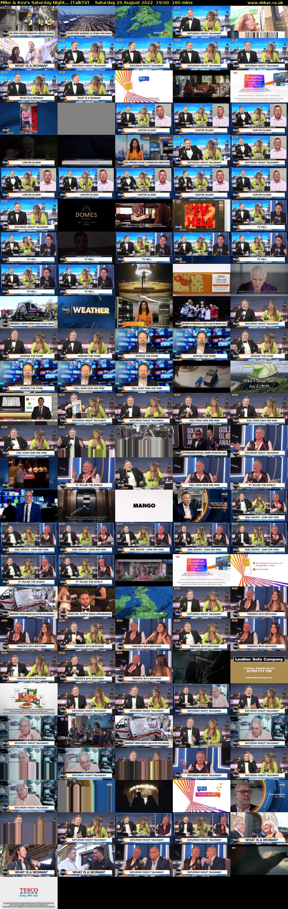 Mike & Kev's Saturday Night... (TalkTV) Saturday 20 August 2022 19:00 - 22:00