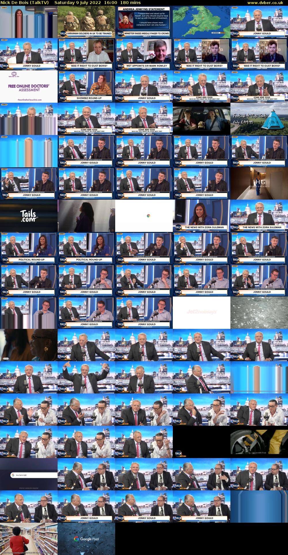 Nick De Bois (TalkTV) Saturday 9 July 2022 16:00 - 19:00