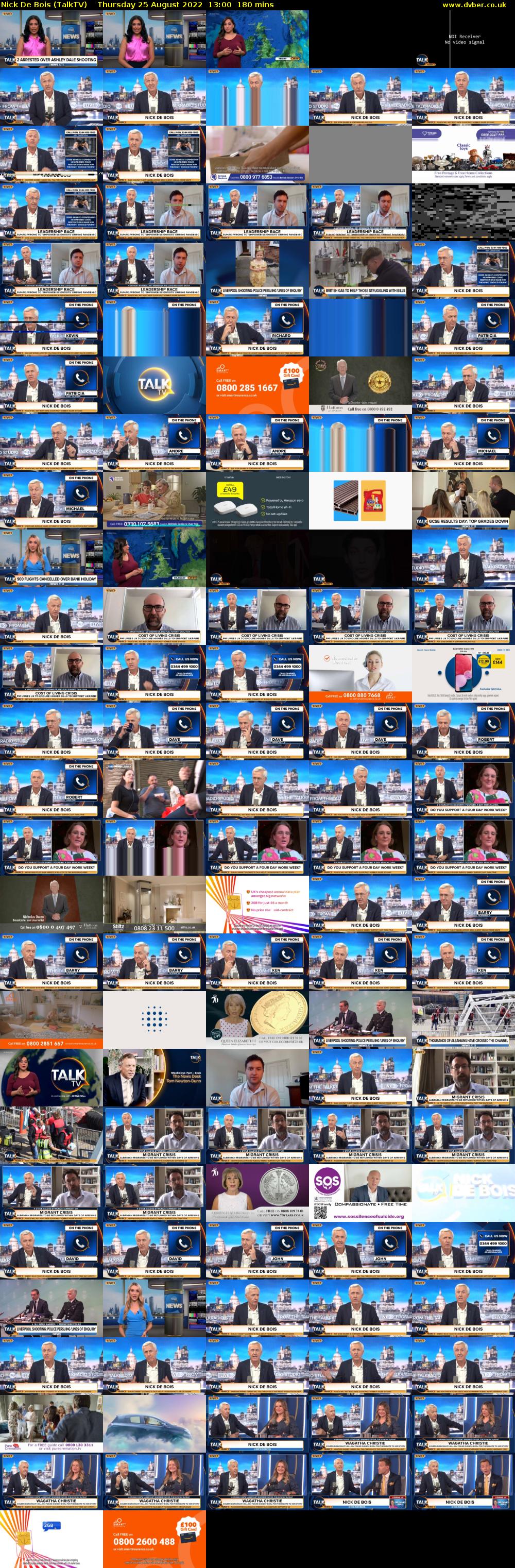 Nick De Bois (TalkTV) Thursday 25 August 2022 13:00 - 16:00